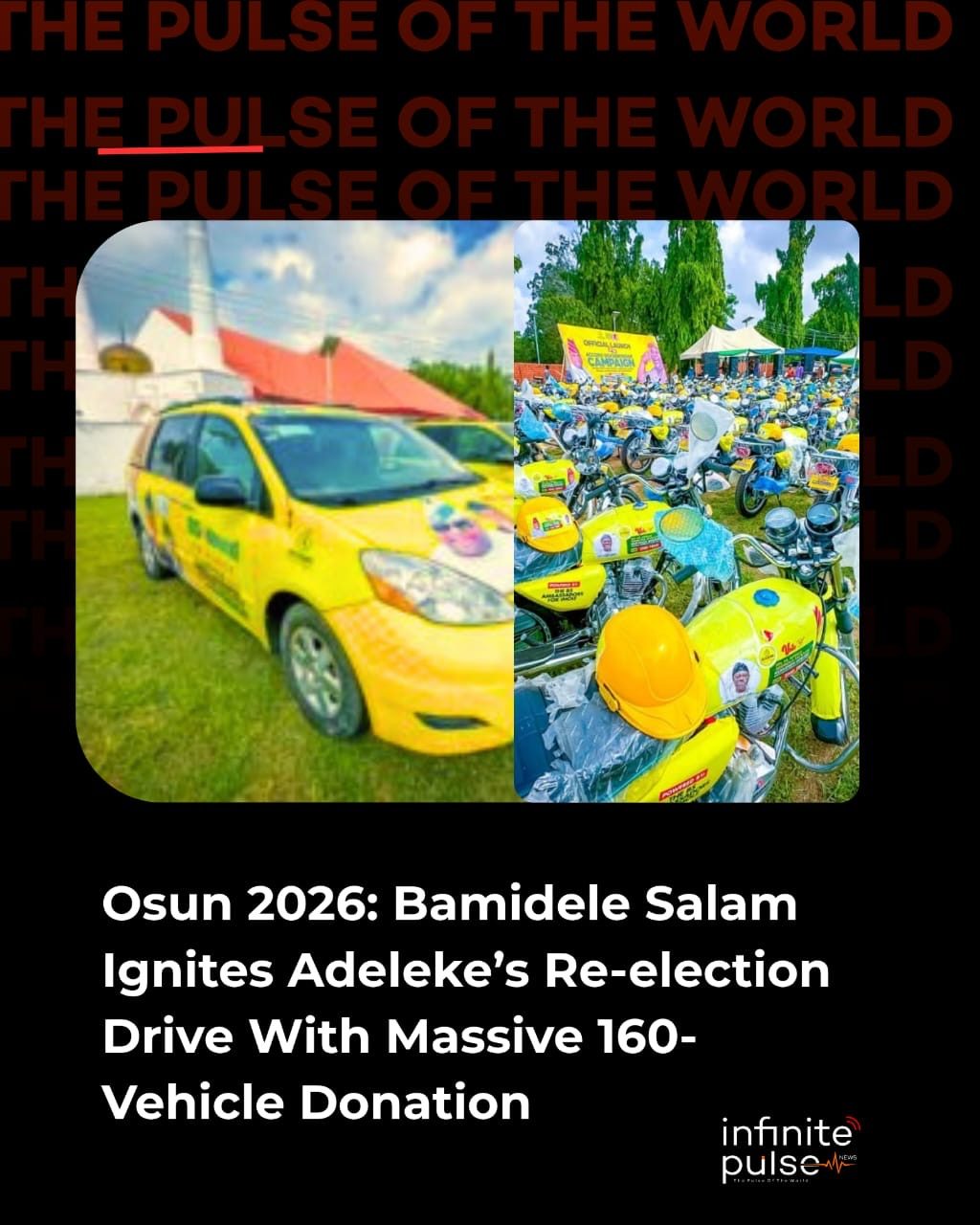 Osun 2026: Bamidele Salam Ignites Adeleke’s Re-election Drive With Massive 160-Vehicle Donation