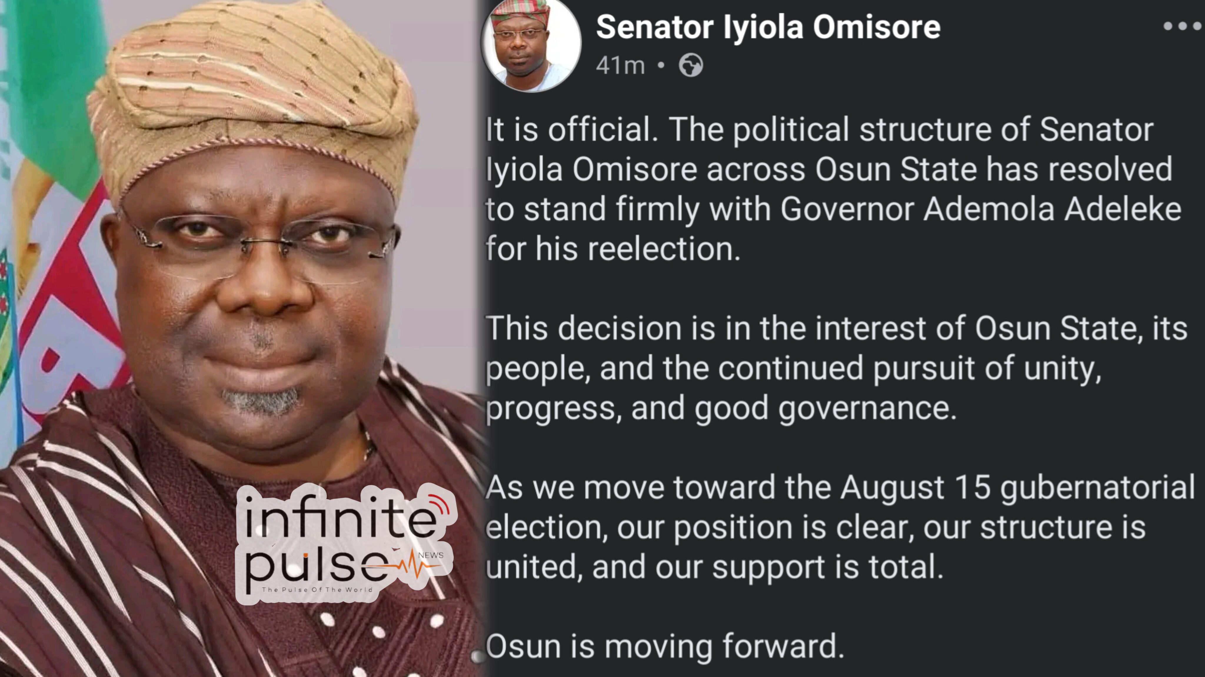 Osun 2026: Senator Iyiola Omisore Backs Governor Adeleke's Re-Election, Declares ‘Our Support Is Total